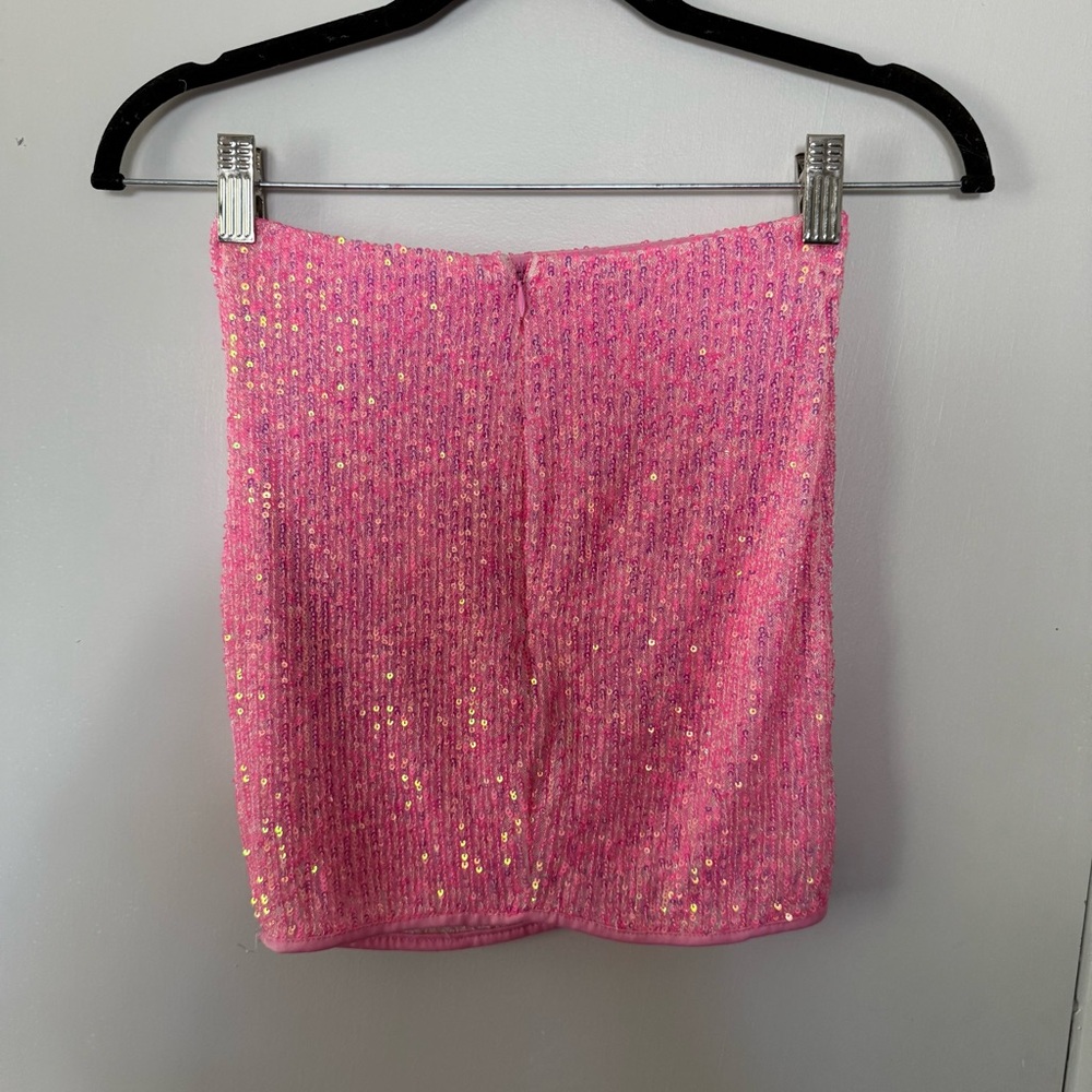 Superdown Bubblegum Pink Fully Sequined Mini Skir… - image 8